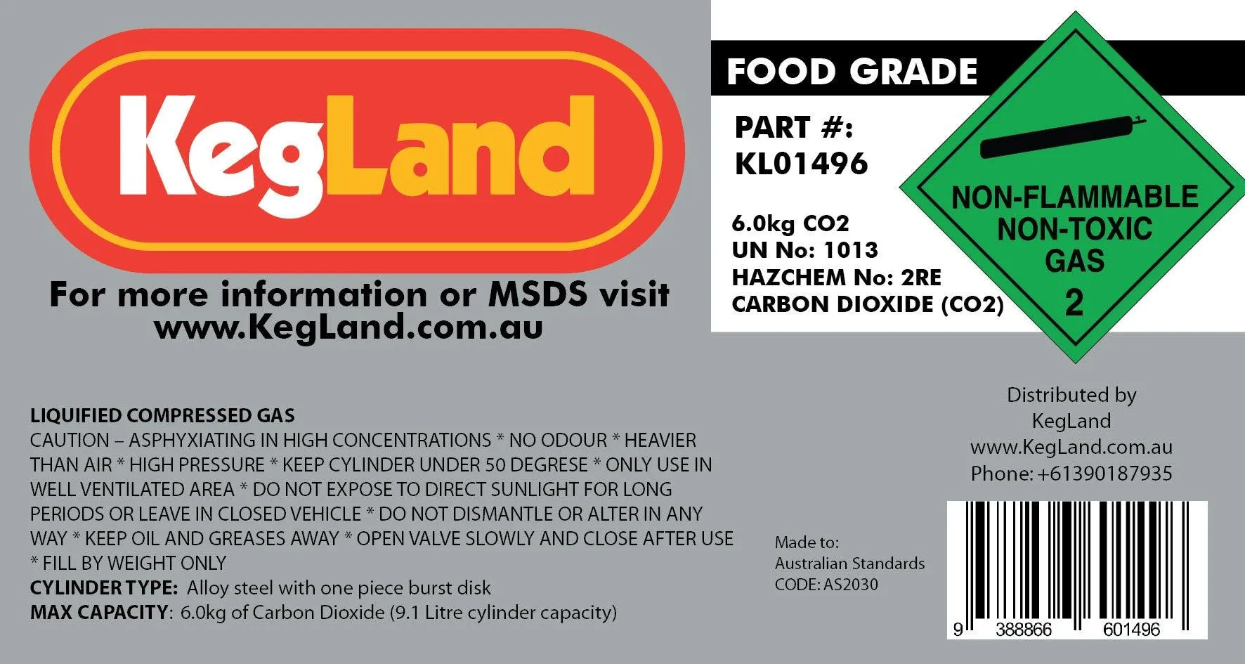 6kg CO2 Gas Cylinder (FULL)