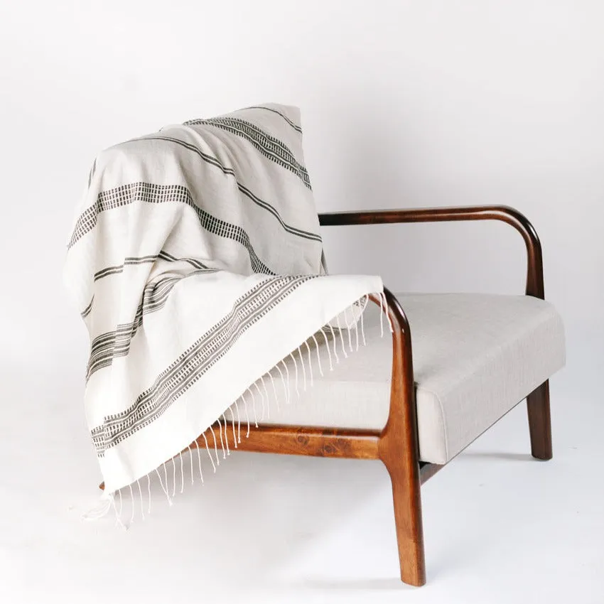 Aden Throw in Natural And Grey
