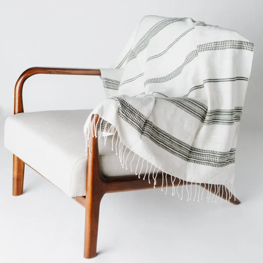 Aden Throw in Natural And Grey