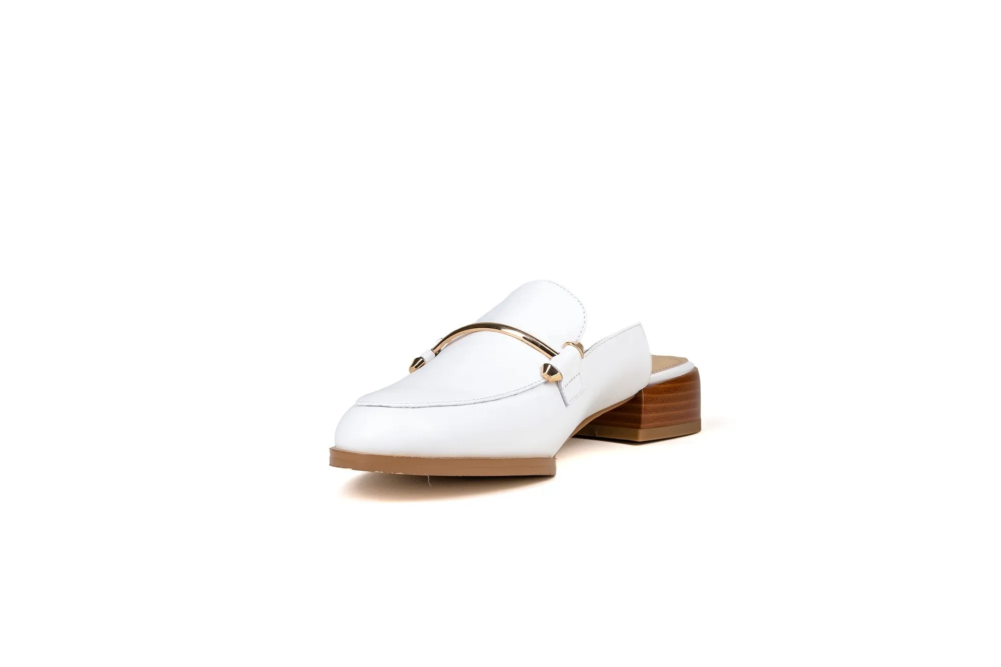 Aria Flat Mule White