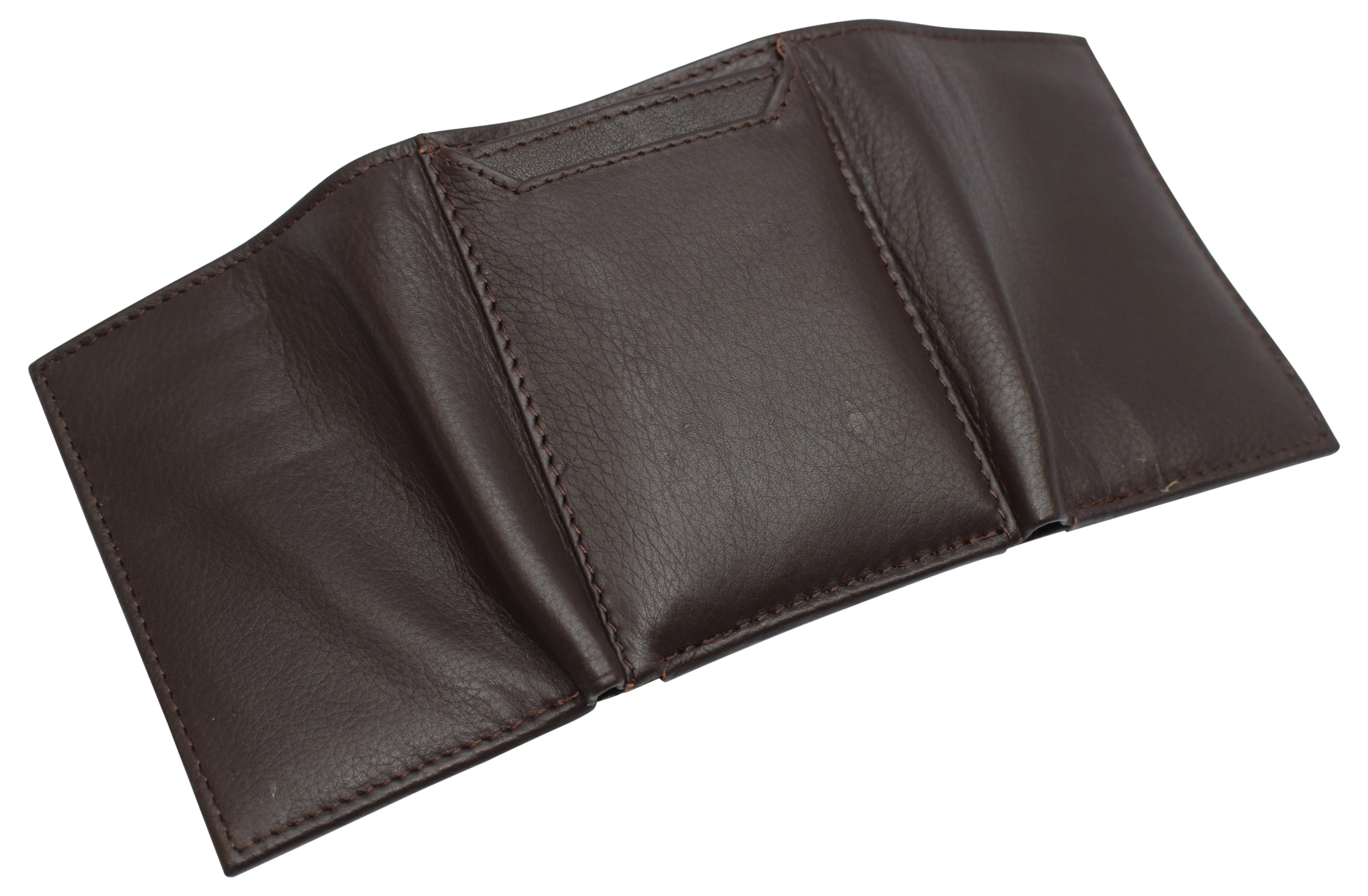 Black Mens Leather RFID Trifold Card ID Wallet W/ Removable Card Holder & Gift Box RFID521955