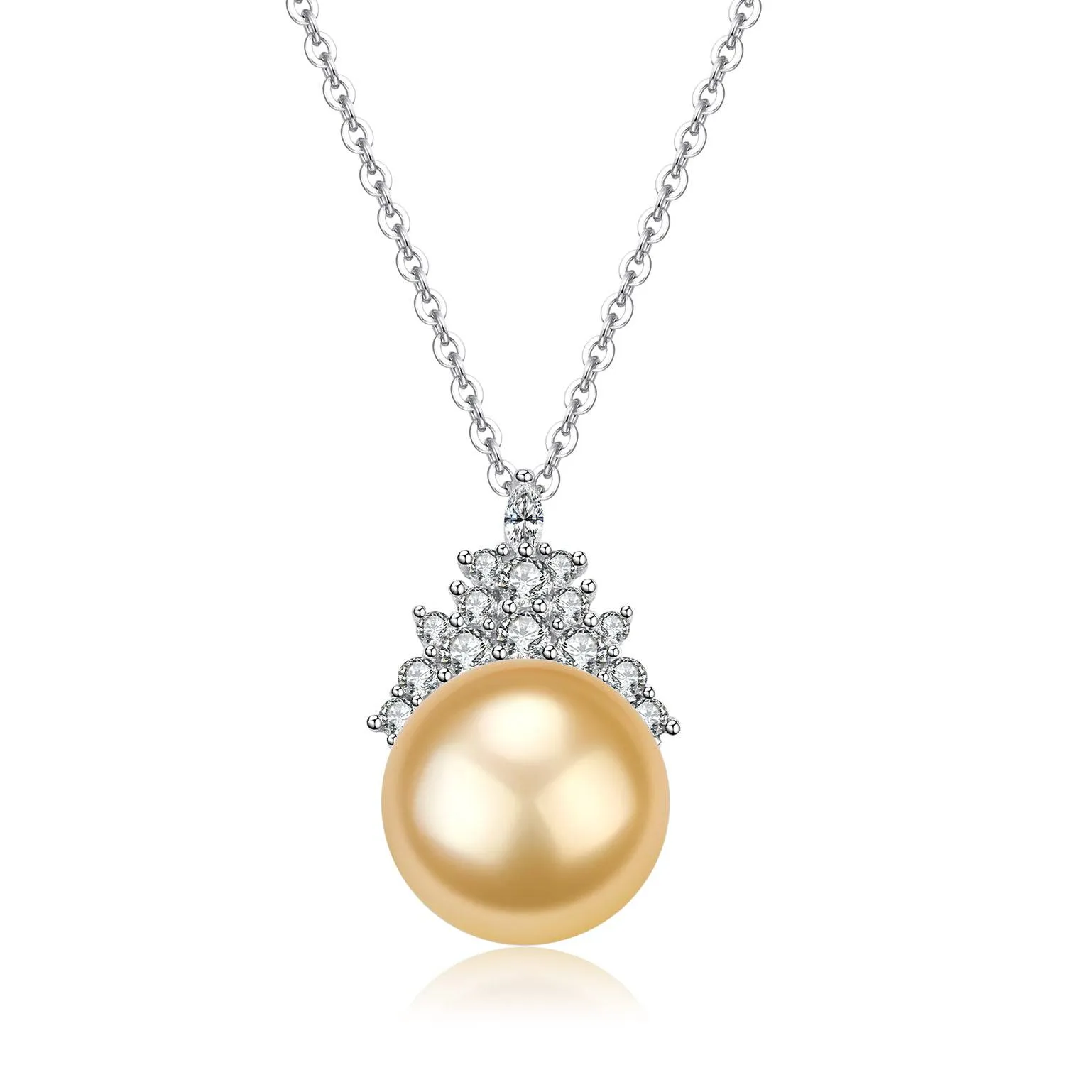 Golden South Sea Pearl & Queen Necklace Earrings (Purchase Individually)