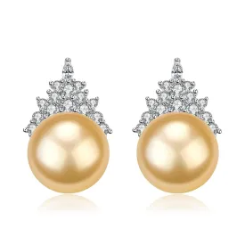 Golden South Sea Pearl & Queen Necklace Earrings (Purchase Individually)