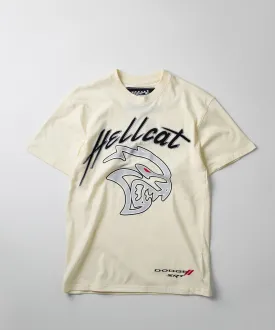 Hellcat Embroidered Short Sleeve Tee - Off White