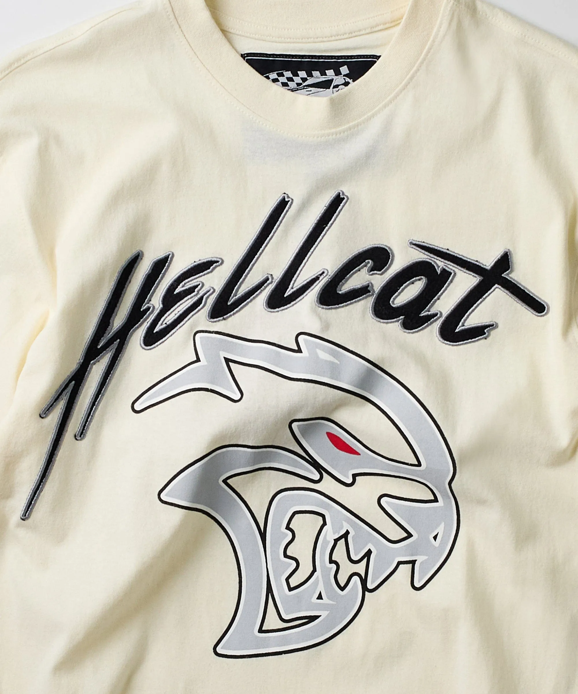Hellcat Embroidered Short Sleeve Tee - Off White
