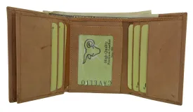 HU1107/New Hunter Series Premium Leather Vintage Style Trifold Credit Card Holder Walle by Cavelio