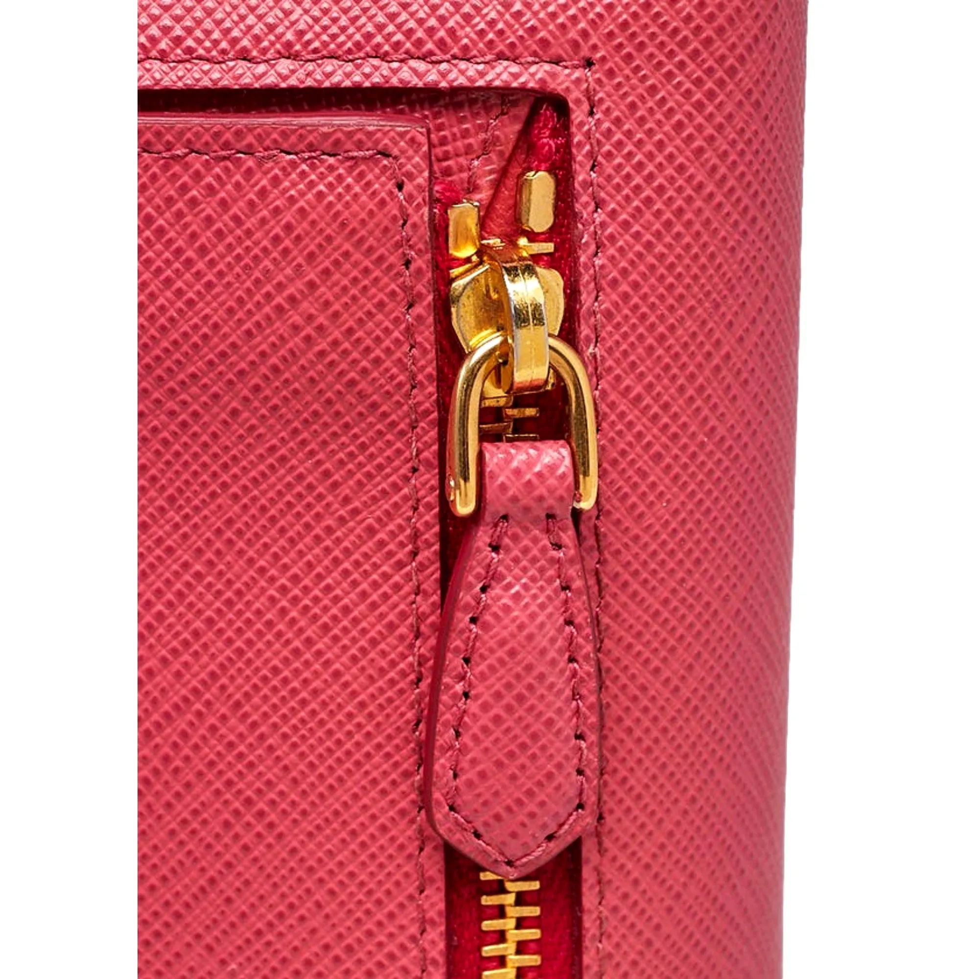 Prada Continental Flap Wallet With Detachable Chain Card Case Peonia Begonia Pink